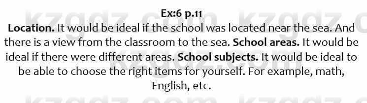 Английский язык Excel for Kazakhstan (Grade 6) Student's book Вирджиниия Эванс 6 класс 2018 Упражнение Ex:6 p.11