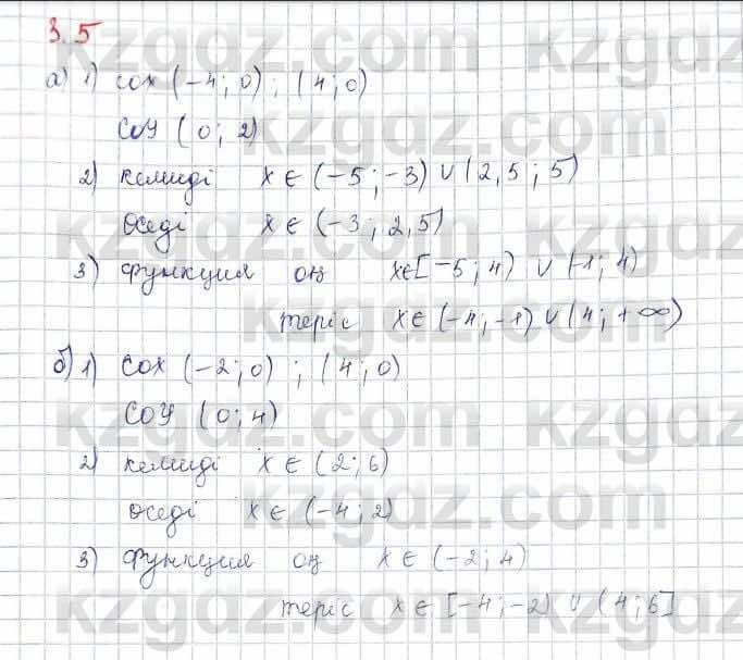 Алгебра Обще-гуманитарное направление Абылкасымова 10 класс 2019 Упражнение 3.5