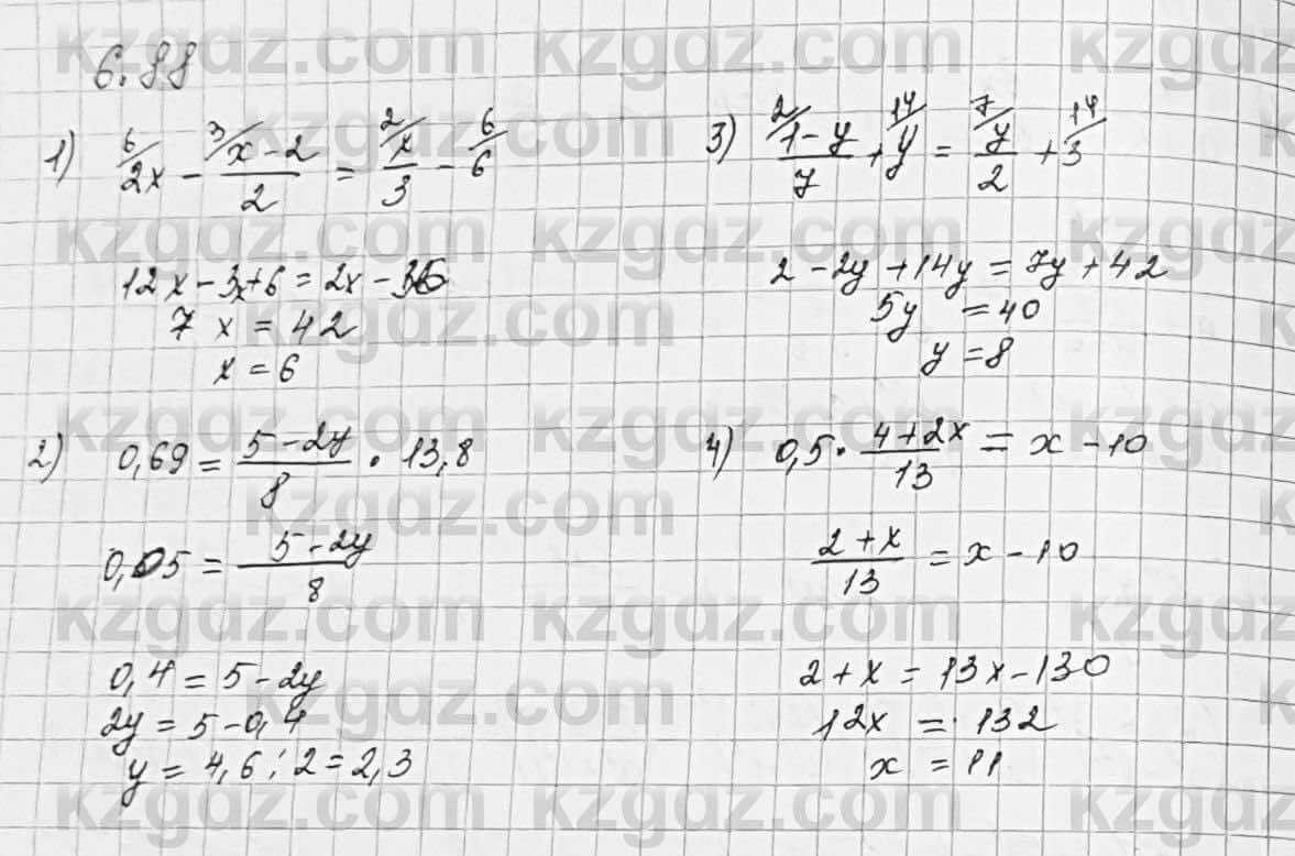 Алгебра Шыныбеков 7 класс 2017 Упражнение 6.88
