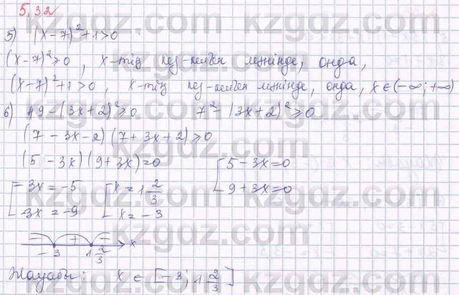 Алгебра Шыныбеков 8 класс 2018  Упражнение 5.32