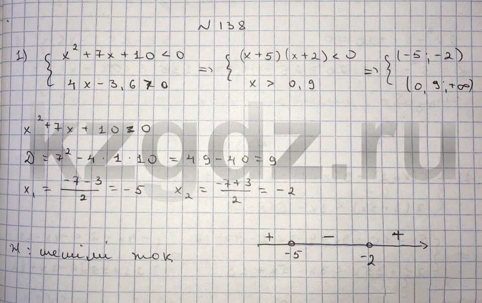 Алгебра Шыныбеков 9 класс   Упражнение 138