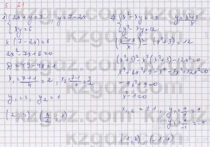 Алгебра Шыныбеков 9 класс 2019  Упражнение 5.21