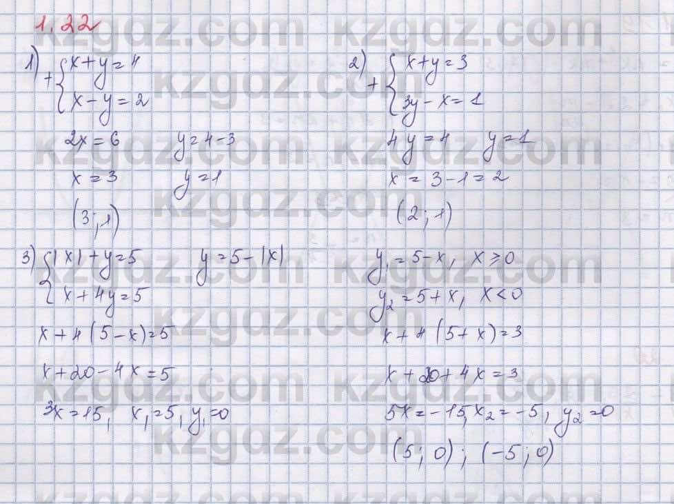 Алгебра Шыныбеков 9 класс 2019  Упражнение 1.22