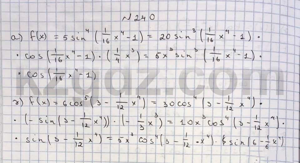 Алгебра Абылкасымова 10 класс Естественно-математическое направление  Упражнение 240
