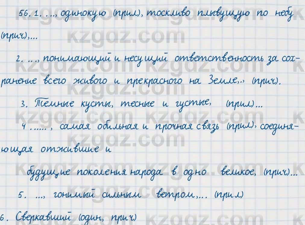Русский язык Сабитова 7 класс 2018  Упражнение 56