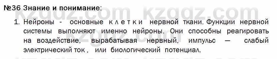 Биология Соловьева 7 класс 2017  Знание и понимание 36.1