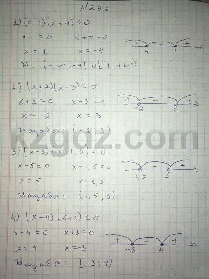 Алгебра Абылкасымова 8 класс 2016  Упражнение 296